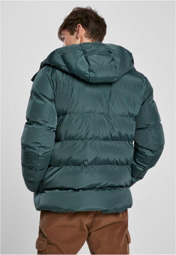 Zelená pánská bunda Urban Classics Hooded Puffer Jacket