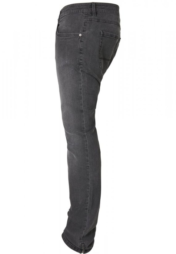 Jeansy Urban Classic Slim Fit Zip Jeans - real black washed