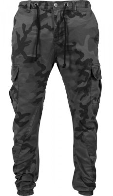 Maskáčové pánske nohavice Urban Classics Cargo Jogging - šedé camo