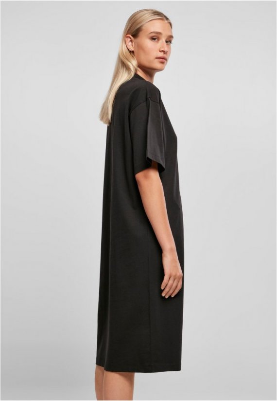 Ladies Organic Long Oversized Tee Dress - black