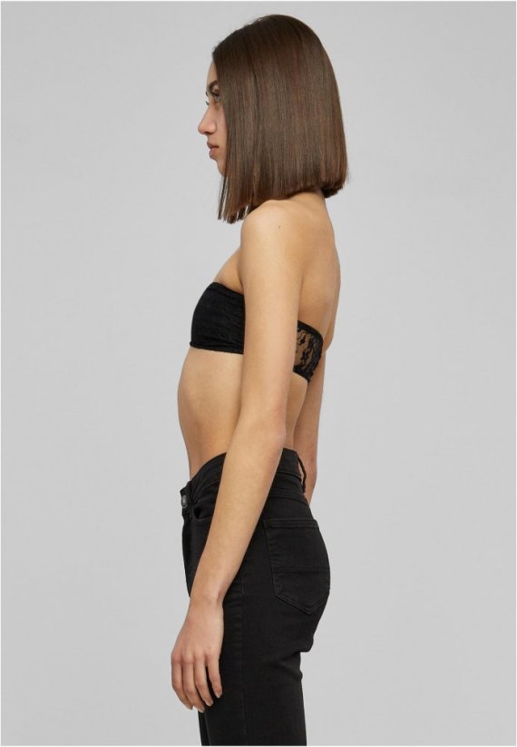 Dámská podprsenka Urban Classics Laces Bandeau - černá