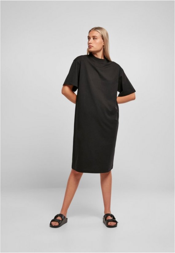 Ladies Organic Long Oversized Tee Dress - black