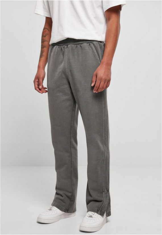 Męskie spodnie dresowe Urban Classics Heavy Terry Garment Dye Slit Sweatpants - ciemnoszary