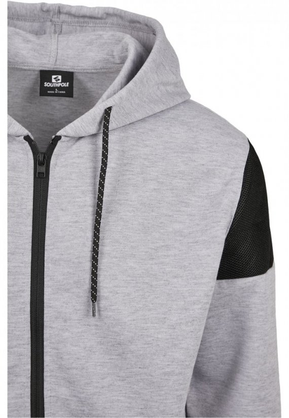 Neoprene Block Tech Fleece Full Zip Hoodie - heather grey