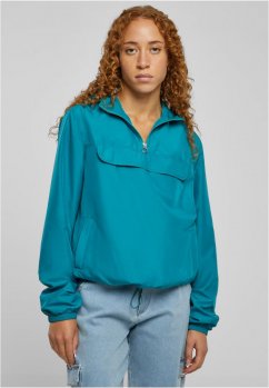 Modrozelená dámská jarní/podzimní bunda Urban Classics Ladies Basic Pullover