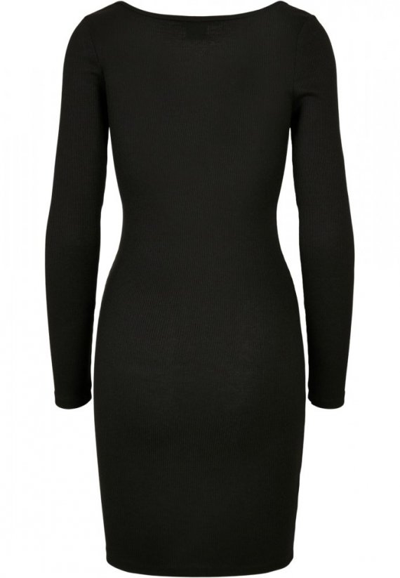 Dámske šaty Urban Classics Ladies Rib Squared Neckline Dress black
