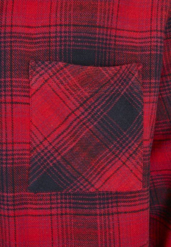 Koszula męska Urban Classics Oversized Checked Grunge Shirt - czerwony, czarny