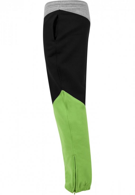 Spodnie dresowe Urban Classics Zig Zag Sweatpants - grey/black/limegreen