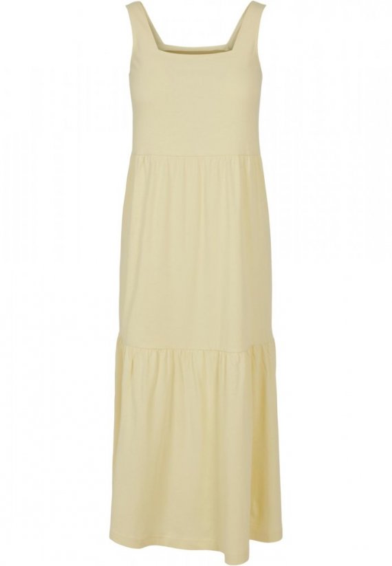 Ladies 7/8 Length Valance Summer Dress - softyellow