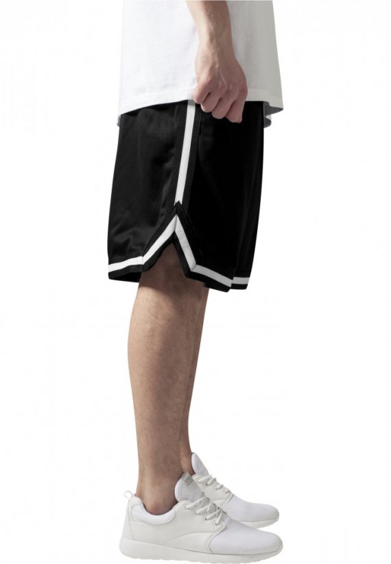 Šortky Urban Classics Stripes Mesh Shorts - blkblkwht