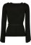 Ladies Rib Knit Wrapped Cardigan - black