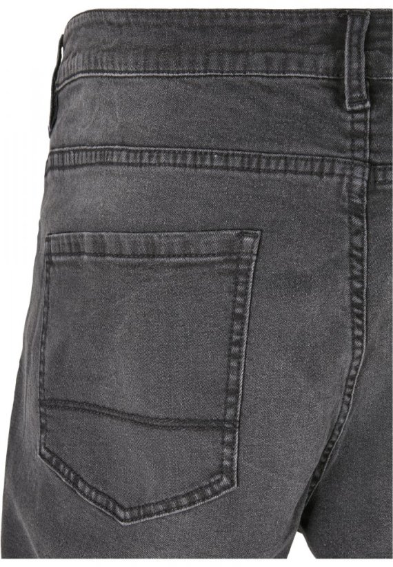 Jeansy Urban Classic Slim Fit Zip Jeans - real black washed
