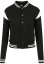Ladies Inset College Sweat Jacket - blk/wht