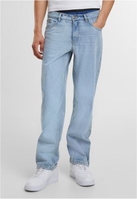 Heavy Ounce Straight Fit Zipped Jeans - new light blue washed