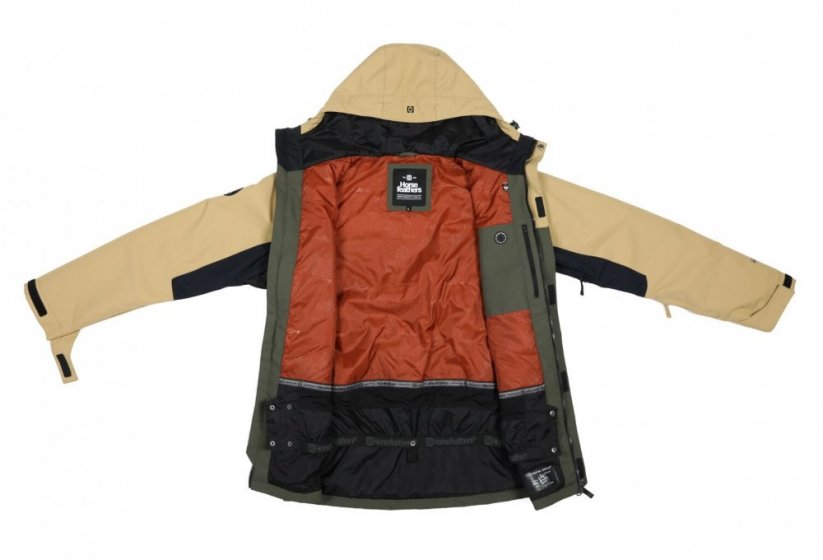 Pánska zimná snowboardová bunda Horsefeathers Cordon II - čierno/béžová/olivová
