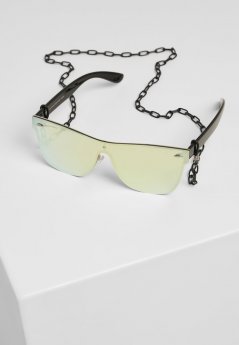 103 Chain Sunglasses - black/gold mirror