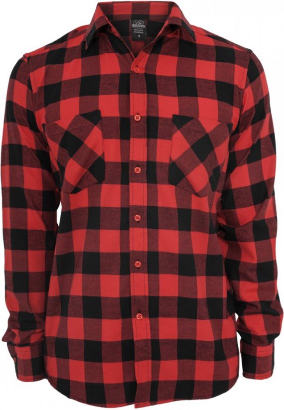 Černo/červená pánská košile Urban Classics Checked Flanell Shirt