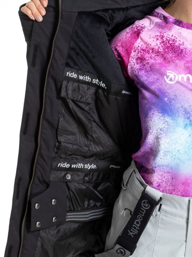 Zimná snowboardová dámska bunda Meatfly Athena Premium hibiscus black