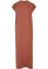 Ladies Long Extended Shoulder Dress - terracotta