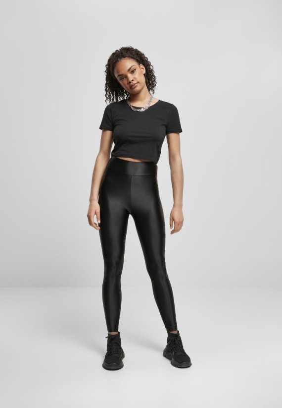 Černé dámské legíny Urban Classics Highwaist Shiny Metalic