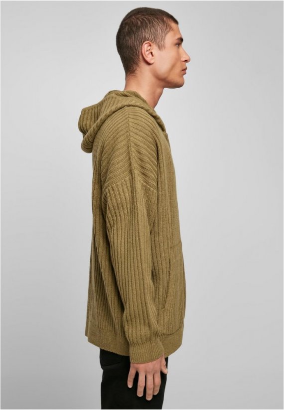Knitted Zip Hoody - tiniolive