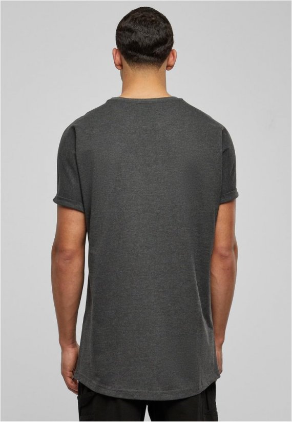 Long Shaped Turnup Tee - charcoal