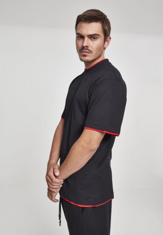Contrast Tall Tee - blk/red