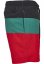 Color Block Swimshorts - firered/black/green