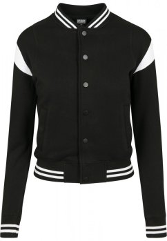 Ladies Inset College Sweat Jacket - blk/wht