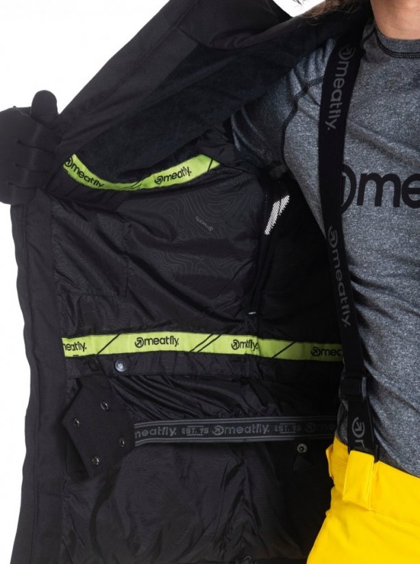 Černá pánská snowboardová bunda Meatfly Hoax