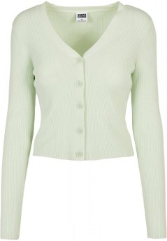 Dámský svetr Urban Classics Ladies Short Rib Knit Cardigan - lightmint
