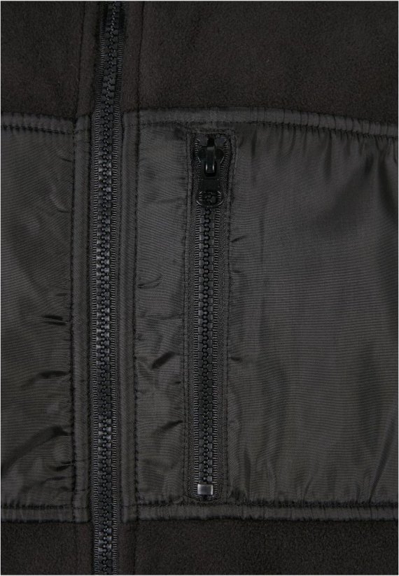 Čierna pánska bunda Urban Classics Patched Micro Fleece