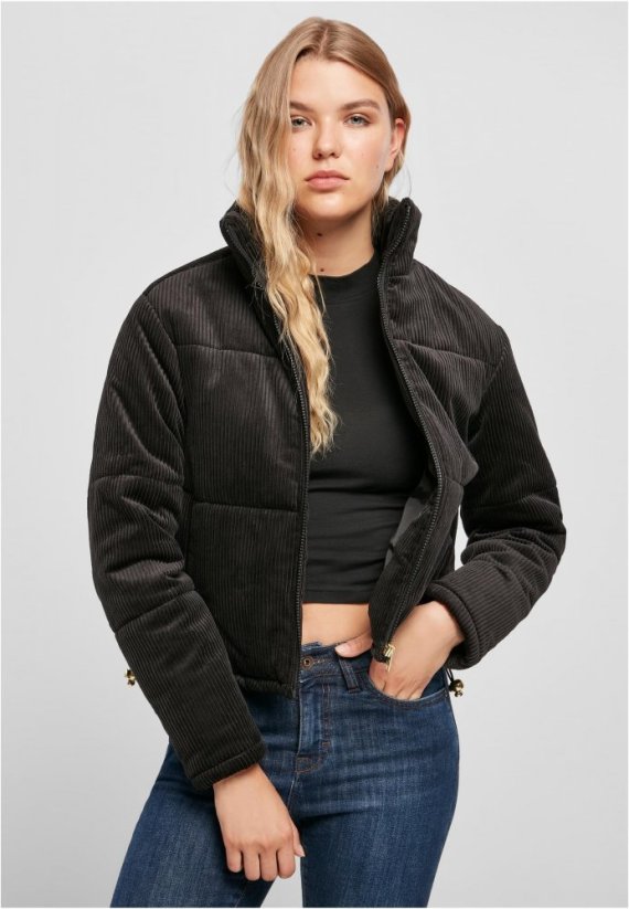 Dámská bunda Urban Classics Corduroy Puffer - černá