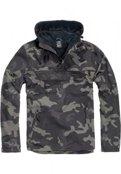 Pánská maskáčová bunda Brandit Fleece Pull Over Windbreaker - tmavé camo