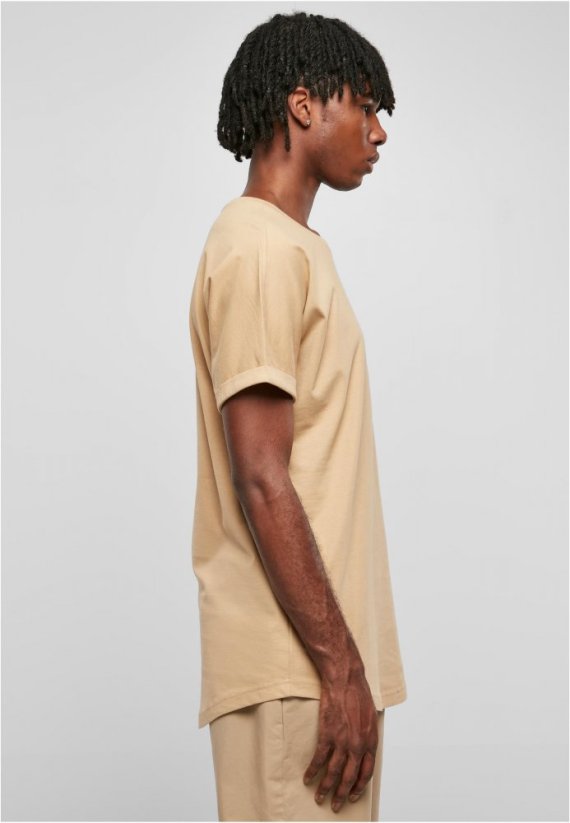 Long Shaped Turnup Tee - unionbeige