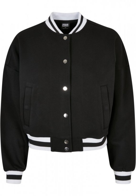 Ladies Oversized College Sweat Jacket - black