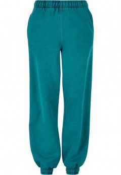Damskie spodnie dresowe Urban Classics Ladies High Waist Stone Washed - zielone
