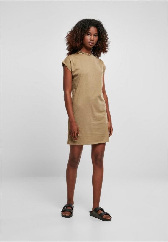 Ladies Turtle Extended Shoulder Dress - khaki