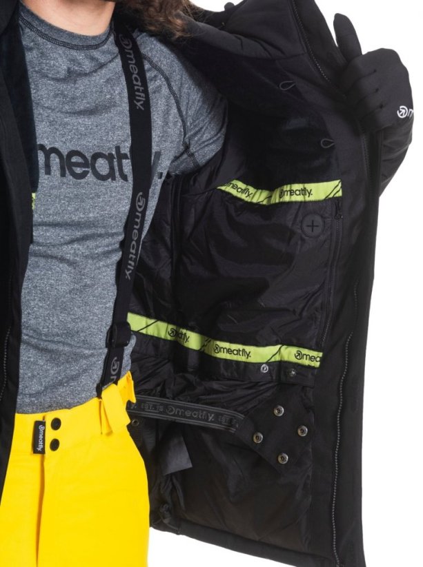 Čierna pánska snowboardová bunda Meatfly Hoax