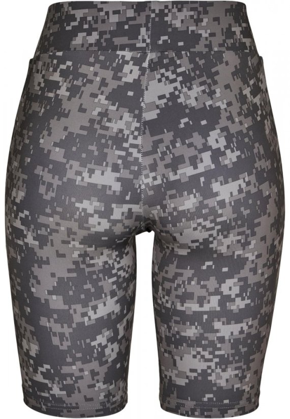 Ladies High Waist Camo Tech Cycle Shorts - dark digital camo