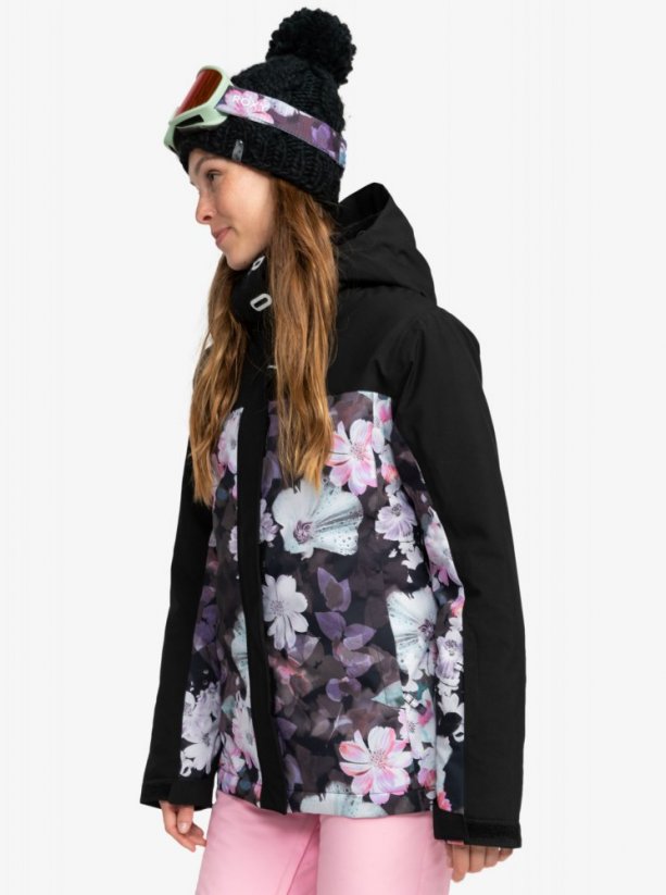 Zimní snowboardová dámská bunda Roxy Galaxy - květovaný potisk
