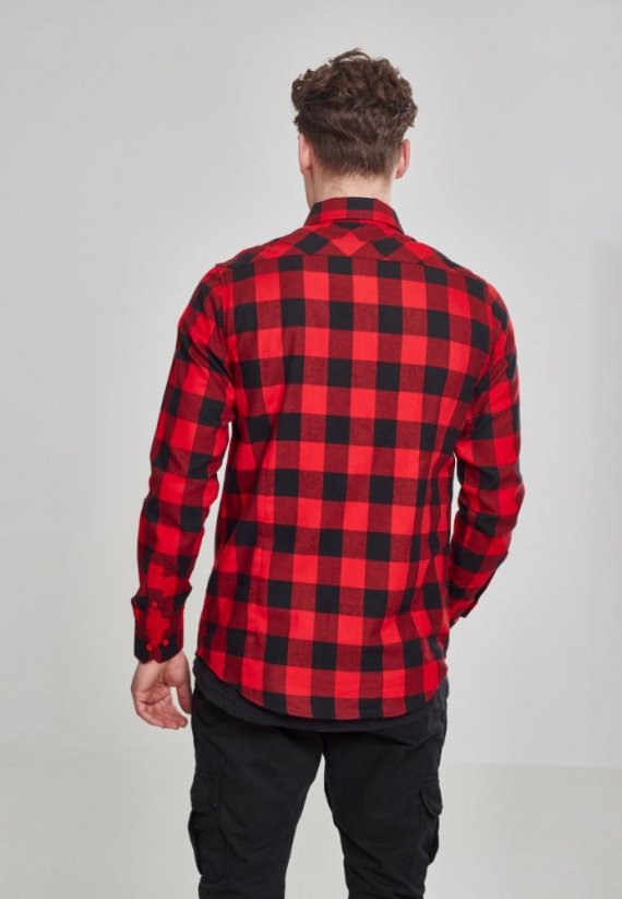 Čierno/červená pánska košeľa Urban Classics Checked Flanell Shirt