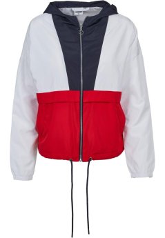 Ladies 3-Tone Oversize Windbreaker navy/white/fire red