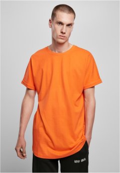 Long Shaped Turnup Tee  - mandarin