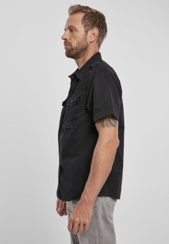 Košeľa Brandit Vintage Shirt shortsleeve - black