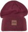 Čepice Urban Classics Leatherpatch Long Beanie - burgundy