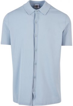 Světle modrá pánská košile Urban Classics Knitted Shirt