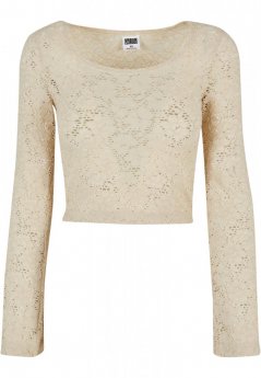 Ladies Cropped Lace Longsleeve - softseagrass