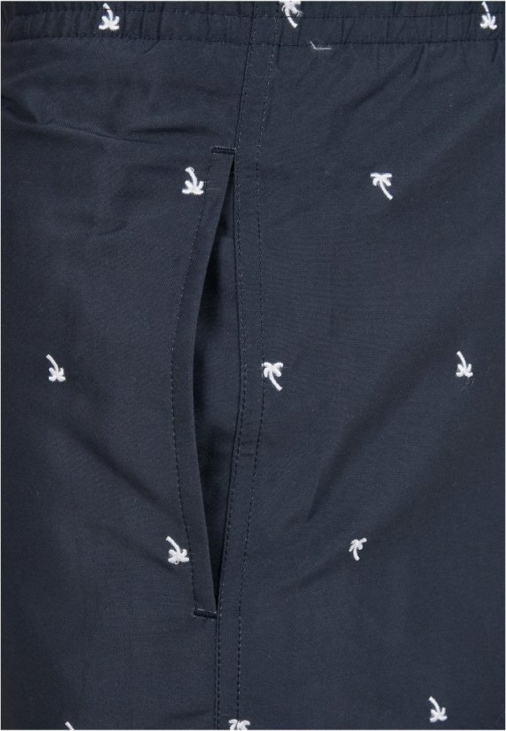 Embroidery Swim Shorts - palmtree/midnighnavy/white