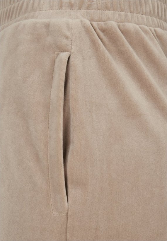 Damskie spodnie dresowe Damskie spodnie dresowe Straight Velvet z wysokim stanem - jasnobrązowy